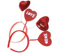 PRETYZOOM Diademas Día de San Valentín 2 Piezas Diadema Lentejuelas en Forma de Corazón Accesorio Cabello de Niña Diseño Elástico y Festivo para Fiestas y Celebraciones