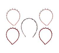 PRETYZOOM Diademas Peine de Dientes de Tiburón Onduladas Unisex, 5 Piezas de Plástico Diseño de Leopardo en Gasa, Banda Cabello para Masaje y Cuidado Diario Color Aleatorio Varios estilos