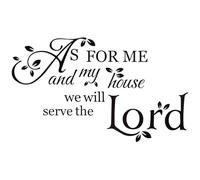 PRETYZOOM En Cuanto A Mí Y Mi Casa Serviremos Al Señor Arte De Pared De Vinilo Citas Inspiradoras Y Calcomanías Decorativas Para El Hogar