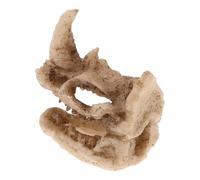 PRETYZOOM Escondite Creativo para Reptiles y Lagartos, Decoración de Terrario Cráneo de Rinoceronte de Resina Segura, Tamaño Pequeño, Accesorio Funcional para Hábitat de Mascotas Pequeñas