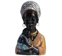 PRETYZOOM Escultura De Resina Auténtica De Una Dama Africana Y Su Hijo Figura Decorativa Vintage para El Hogar