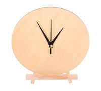 PRETYZOOM Esfera de Reloj Redonda de Madera de 25 Cm para Bricolaje, Disco de Esfera en Blanco con Base de Soporte, Reloj de Pared DIY para Manualidades y Decoración del Hogar