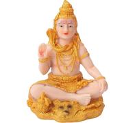PRETYZOOM Estatua de Shiva en Resina Dorada, Adorno Artesanal Hindú