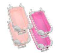 PRETYZOOM Estuche Organizador de Pestañas Postizas Mini 4 Piezas Maletín Compacto Plástico Resistente Rosa y Fucsia Caja Portátil para Viaje y Almacenamiento de Maquillaje Neceser