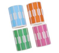 PRETYZOOM Etiquetas Adhesivas para Joyería Autoadhesivas, 4 Rollos 2000 Pegatinas en Papel Resistente al Agua, Etiquetas de Precios Rectangulares en Rosa, Verde, Azul y Naranja para Anillos