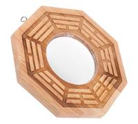 PRETYZOOM Feng Shui Espejo Instalación Fácil Marrón de Madera Convexo Bagua en Decoración Sala de Estar y Estudios