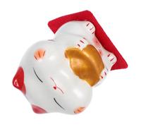 PRETYZOOM Figurita Gato Cerámica Miniatura Buena Suerte Estilo Chino Decoración Oficina