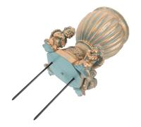 PRETYZOOM Florero para Tumbas Dorado de Resina y Hierro Resistente Intemperie con Boca Ancha para Flores Secas o Artificiales en Sitios Conmemorativos Familiares