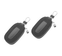 PRETYZOOM Funda para Llaves De Coche De Piel con Cremallera Estuche Resistente y Portátil para Protección y Organización De Llaves De Vehículo Diseño Elegante Negro con Ventana Abierta