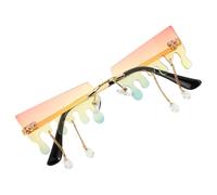 PRETYZOOM Gafas de Sol sin Montura con Diseño Moderno y Transparente de PC y Metal, Favorecedoras para Rostro Pequeño, Ideales para Celebracion Verano y Sesiones de Fotos