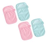 PRETYZOOM Guante de baño para bebé con doble cara y anillo para pulgar, pack de 4 unidades en poliéster y algodón, cómodo para shower y uso en hogar parental Color Aleatorio