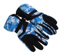 PRETYZOOM Guantes de Esquí para Hombre Térmicos y Resistentes al Agua Guantes de Invierno para Ciclismo y Montañismo Compatibles Pantalla Táctil Color Camuflaje Azul Claro Diseño Grueso