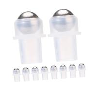 PRETYZOOM Insertos para Frascos Roll-On de 16 Dientes Bolitas de Acero Inoxidable para Aceites Esenciales y Perfumes 10 Piezas Transparentes de Plástico PE Repuestos Prácticos y Sellados