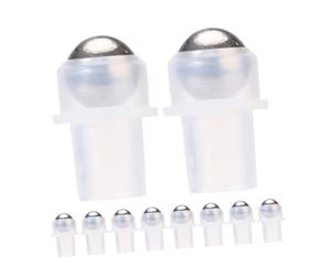 PRETYZOOM Insertos para Frascos Roll-On de 16 Dientes Bolitas de Acero Inoxidable para Aceites Esenciales y Perfumes 10 Piezas Transparentes de Plástico PE Repuestos Prácticos y Sellados