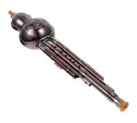 PRETYZOOM Instrumento Tradicional Chino Hulusi de Metal Caja de Cuero, Flauta de Calabaza para Músicos y Principiantes, Diseño Nudo Chino y Guía de Notas Estilo