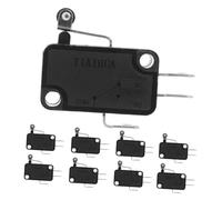 PRETYZOOM Interruptor de Límite Micro V-155-1c25 Spdt 15a 250vac Palanca de Rodillo Corto 10 Piezas Plástico y Metal para Control Industrial