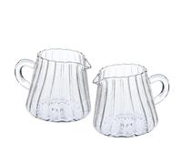 PRETYZOOM Jarra Espumadora de Leche Resistente al Calor de Vidrio de Borosilicato 200ml Pack de 2 Piezas y Apta para Lavavajillas para Uso Versátil