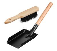 PRETYZOOM Juego De 2 Juego de Cepillo y Recogedor de Chimenea de Madera | Limpieza Profunda, Cerdas Densas y Pala Metálica Gruesa, para Fogatas al Aire Libre y Estufas