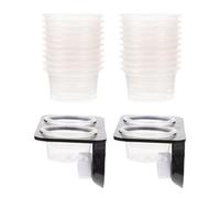 PRETYZOOM Juego de 2 Repisas de Alimentación para Reptiles con Ventosa, Comedero de Agua para Geckos y Terrarios, Plataforma Doble para Comida y Bebida, Material Resistente Color Aleatorio