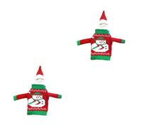 PRETYZOOM Juego De Botellas De Vino Navideñas Vajilla para Fiesta Decoración Navideña Funda para Botella De Vino 2 Uds