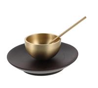 PRETYZOOM Juego de Cuencos Cantores de Latón Mini con Cojín y Mazo, Cuenco Budista Metálico Portátil para Meditación, Yoga y Reiki, Instrumento de Terapia de Sonido para Relajación