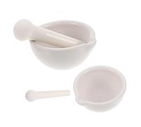 PRETYZOOM Juego De Mortero y Mano De Cerámica 60mm y 80mm, Cuenco Para Moler Palo, Utensilio Para Especias y Suplementos En Cocina, Kit De Mortero Doméstico Práctico