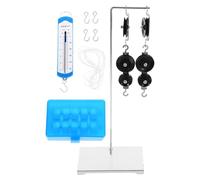 PRETYZOOM Juego de Poleas Didáctico de Física Soporte Galvanizado Dinamómetro de Fuerza 5 Newton y 10 Pesas de 50g Kit de Aprendizaje para Experimentos Mecánicos en Educación Secundaria