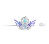 PRETYZOOM Juego de Tiara y Horquilla Estilo Han de Aleación Azul Detalles Delicados, Accesorios Cabello para Amigos Que Gustan de Lo Tradicional en Photo Prop