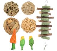 PRETYZOOM Juguetes para Masticar para Hámsters y Conejos 8 Piezas Bolas de Mimbre Naturales para Jaulas Juguetes para Roedores Pequeños y Accesorios para Cuidado Dental