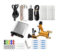 PRETYZOOM Kit Completo de Tatuaje Profesional, Máquina Rotativa Portátil de Acero Inoxidable Plateado, Motor Ligero para Tatuadores, Diseño Mini Alimentación Ac220, Adecuado