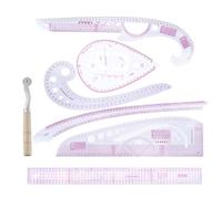 PRETYZOOM Kit de Reglas Patronaje de Plástico Alta Precisión y Escala Clara para Diseño de Ropa y Corte Manual, Incluye 7 Piezas Variedad de Curvas para Costura