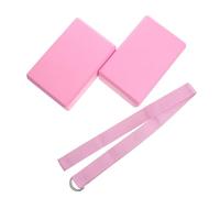 PRETYZOOM Kit de Yoga para Mujer Banda de Resistencia Elástica y Ladrillo de Yoga de EVA de Alta Densidad Color Rosa Adecuado para Estiramientos Pilates y Ejercicios de Fisioterapia