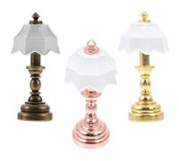 PRETYZOOM Lámpara de mesa para casa de muñecas, lámpara de escritorio en miniatura, lámpara para dormitorio, mini accesorio para casa, rompecabezas de casa de muñecas, miniaturas, luz de mesa LED
