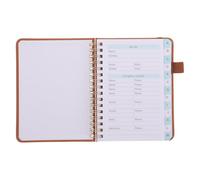 PRETYZOOM Libreta de Contraseñas A6 con Espiral Pestañas Alfabéticas para Organización Fácil Cubierta Resistente Color Marrón Oscuro 56 Hojas para Registro Personal de Claves y