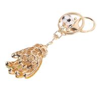 PRETYZOOM Llavero Accesorio y Fácil de Llevar Forma de Guante de de Fútbol de Metal Dorado para Colgante de Mochila en Ocasiones al Aire Libre