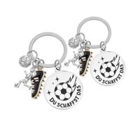 PRETYZOOM Llaveros Deportivos de Fútbol 2 Piezas de Acero Inoxidable con Dijes de Balón y Bota, Colgantes Resistentes para Fanáticos y Regalos Inspiradores en Eventos y Fiestas