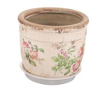 PRETYZOOM Maceta de Cerámica para Suculentas para Jardín y Diseño Vintage de Rosa, Pequeña Orificio de Drenaje, Adecuado para Plantas de Interior y Exterior, Decoración Retro Funcional