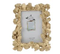 PRETYZOOM Marco de fotos de hojas de gingko de 6 x 8 pulgadas, marco de fotos dorado vintage para dormitorio, sala de estar, oficina, decoración de mesa, estilo retro