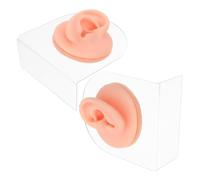 PRETYZOOM Modelo de Oreja Simulado de Silicona Modelo de Oreja Protésica para Práctica de Perforación para Exhibición de Aretes y Derecha con Soporte para Demostración de Enseñanza