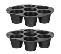 PRETYZOOM Molde de Silicona para Hornear Pasteles 7 Agujeros, Resistente al Microondas y Congelador, Juego de 2 Piezas Adecuado para Repostería en Freidora de Aire