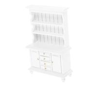PRETYZOOM Muebles de casa de muñecas Mini Estante de Libros Muebles Antiguos de casa de muñecas cajonera de casa de muñecas estantería pequeña Muebles diminutos Cama muñeca de Madera Blanco