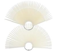 PRETYZOOM Muestrario de Uñas 200 Piezas en Abanico con Anillos Metálicos, Palitos de Exhibición Reutilizables de Plástico Natural, Superficie Lisa para Práctica de Arte de Uñas en Salones