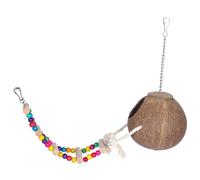 PRETYZOOM Nido para Pájaros Hecho de Cáscara Natural con Escalera, Casa Colgante para Loros y Hámsters, Lecho de Cría Decorativo Adecuado para Jaulas y Refugio para Agapornis