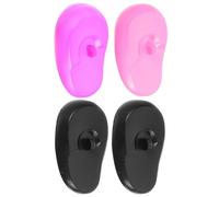 PRETYZOOM Oídos para Teñir el Cabello, Orejeras de Silicona Unisex, 4 Piezas (rosado, Morado, Negro), Impermeables y Reutilizables para Salón, Ducha y Peluquería