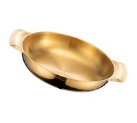 PRETYZOOM Olla Coreana de Acero Inoxidable 18 CM Doble Asa Resistente al Calor Sartén Multifunción para Mariscos y Guisos Adecuado para Cocina Casera y Estufa de Gas Eléctrica