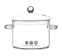 PRETYZOOM Olla y Fácil Limpieza de Vidrio Borosilicato de 1500ml para Cocinar Alta Resistencia Térmica Adecuado para Estofados y Pasta en Cocina Casera