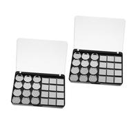 PRETYZOOM Paleta de Sombras de Ojos Vacía Magnética Bandeja de Maquillaje de Hierro y As de 2 Piezas Diseño Versátil Color Plata para Uso DIY y Bolso