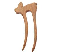 PRETYZOOM Palillo Pelo de Madera Natural Forma de Conejo, Largo y Resistente, Accesorio Vintage Manual para Peinados en Bodas, Fiestas y Uso Diario, Estilo Retro Femenino