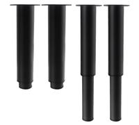 PRETYZOOM Patas Ajustables 4 Piezas Negro de Acero Inoxidable, para Mueble | Rango 18-32cm, Base Antideslizante de Goma, Soporte Estable para Banco TV y Baúl