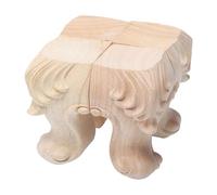 PRETYZOOM Patas de Soporte para sofá de Madera Maciza, 4 Piezas talladas con Rosas, Estilo Europeo, para cómoda y seccional, 3.93 x 2.36 x 2.36 in, Color Beige